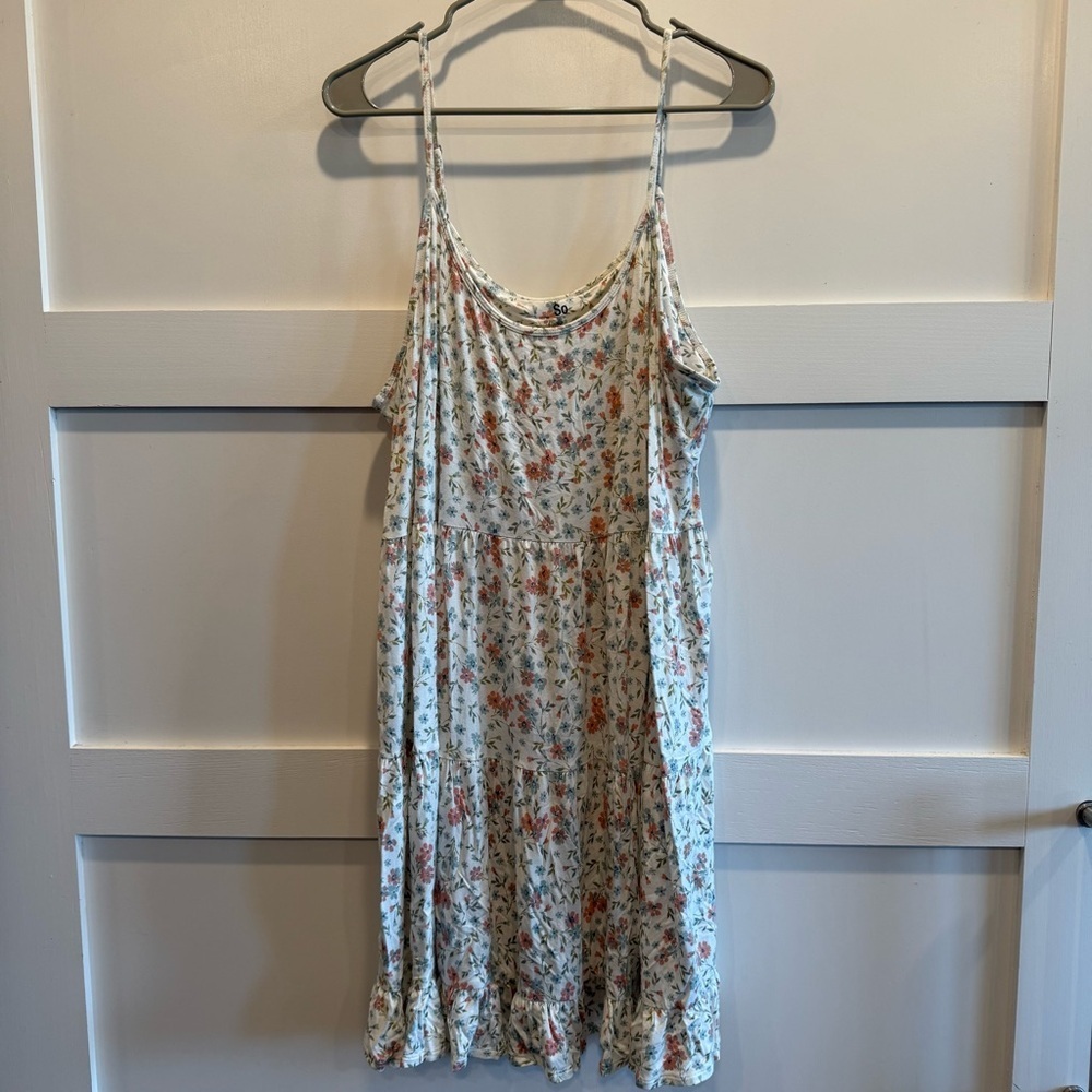Floral XL Spaghetti Adjustable Strap Dress